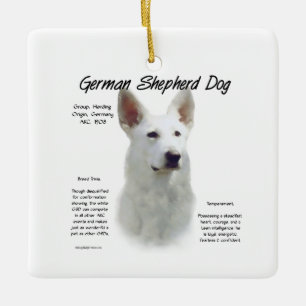Deutscher Schäferhund (wht) Geschichtsdesign Keramikornament