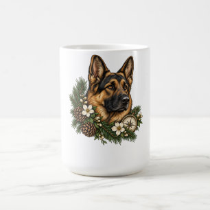 Deutscher Schäferhund Zapfen Kompass Wald Kaffeetasse