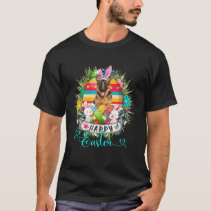 Deutscher Schäferhund zu Ostern Eier Basket Happy  T-Shirt