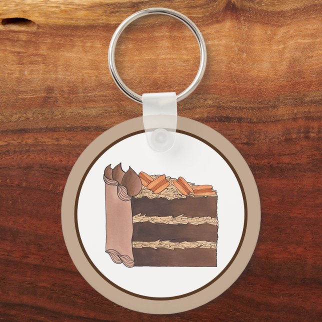 Deutscher Schokoladenkuchen Geburtstagsparty Schlüsselanhänger (Rückseite)