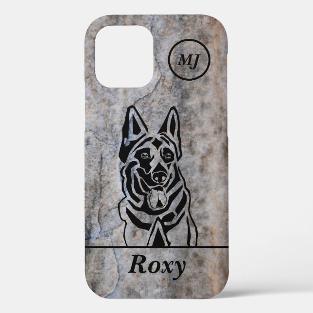 Deutscher Shepherd iPhone Case personalisierbar (Rückseite)