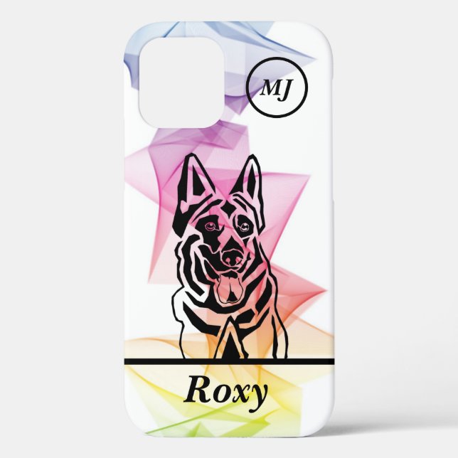 Deutscher Shepherd iPhone Case personalisierbar (Rückseite)