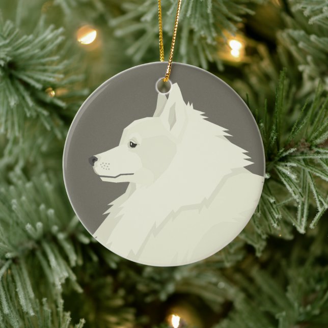 Deutscher Spitz Keramik Ornament (Baum)