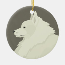 Deutscher Spitz Keramik Ornament