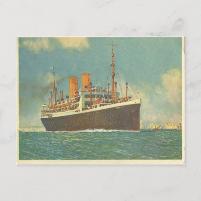 Deutscher Steamer Dresden vor England Postkarte (Vorderseite)