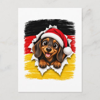 Deutscher Weihnachts-Dackel Ankündigungspostkarte