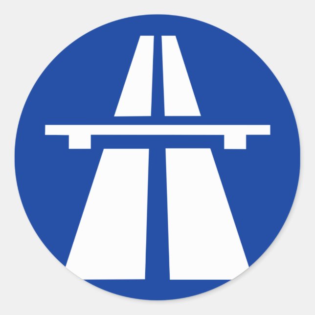 deutsches Autobahnzeichen Runder Aufkleber (Vorderseite)