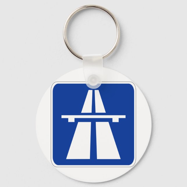 deutsches Autobahnzeichen Schlüsselanhänger (Vorderseite)