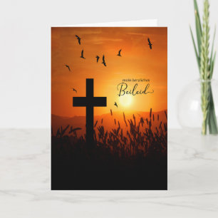 DEUTSCHES Beileid Condoleances Sunset Cross Karte