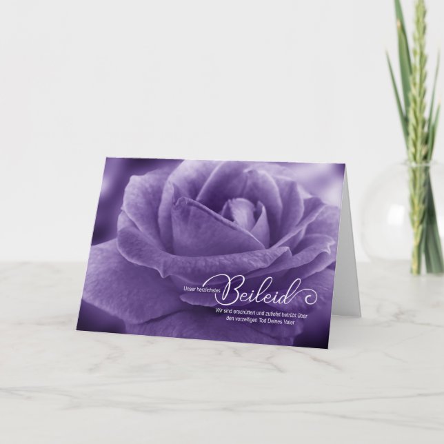 Deutsches Beileid Verlust der Rose des Vaters Karte (Vorderseite)