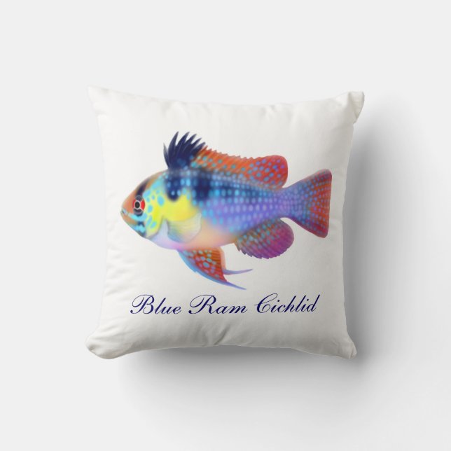 Deutsches blaues RAMcichlid-Fisch-Kissen Kissen (Vorderseite)