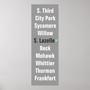 Deutsches Dorf-Straßen-Listen-Plakat Poster