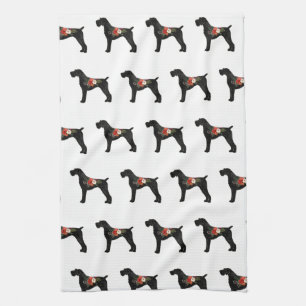 Deutsches Drahthaar Pointer Boho Silhouette Geschirrtuch