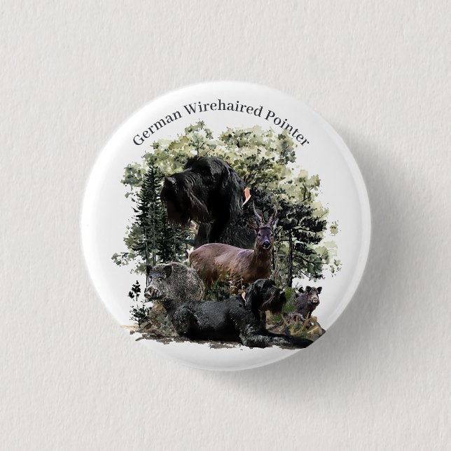 Deutsches Drahthaar Pointer Button (Vorderseite)
