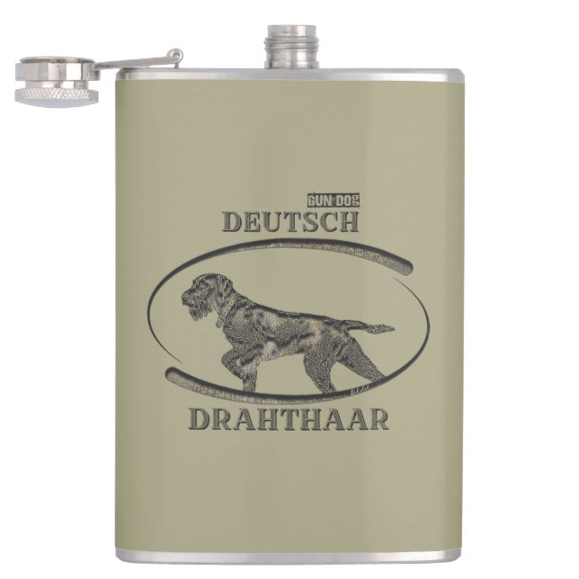 Deutsches Drahthaar Pointer Flachmann (Geöffnet)