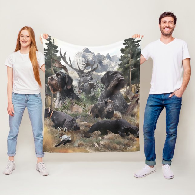 Deutsches Drahthaar Pointer Fleecedecke (Beispiel)