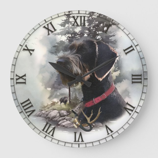 Deutsches Drahthaar Pointer, GWP Große Wanduhr (Vorderseite)