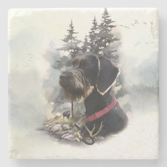 Deutsches Drahthaar Pointer, GWP Steinuntersetzer (Vorderseite)