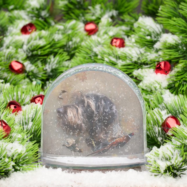 Deutsches Drahthaar Pointer, Jagd Schneekugeln (Weihnachten)