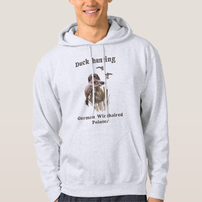 Deutsches Drahthaar Pointer jagen eine Ente Kaffee Hoodie (Vorderseite)