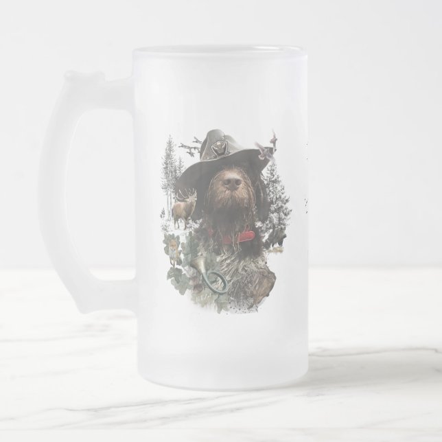 Deutsches Drahthaar Pointer Mattglas Bierglas (Links)