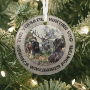Deutsches Drahthaar Pointer Ornament Aus Glas