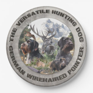 Deutsches Drahthaar Pointer Pappteller