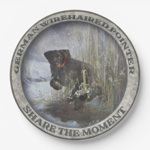 Deutsches Drahthaar Pointer Pappteller