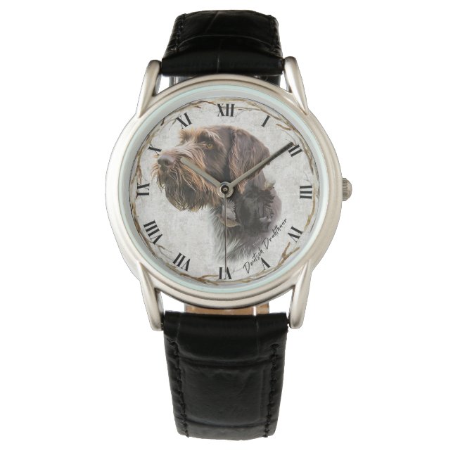 Deutsches Drahthaar Pointer Phone Armbanduhr (Vorderseite)