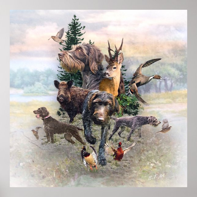 Deutsches Drahthaar Pointer Poster (Vorne)