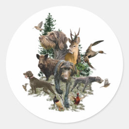 Deutsches Drahthaar Pointer Runder Aufkleber