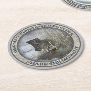 Deutsches Drahthaar Pointer Runder Pappuntersetzer