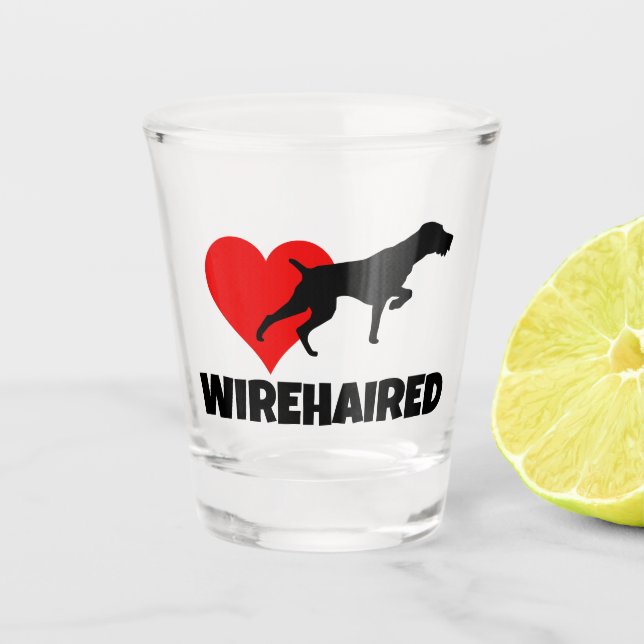 Deutsches Drahthaar Pointer Schnapsglas (Vorderseite)