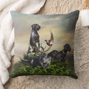 Deutsches Drahthaar Pointer Throw Kissen
