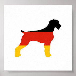 Deutsches Drahthaar-Zeiger-Flag Silo germany-flag. Poster