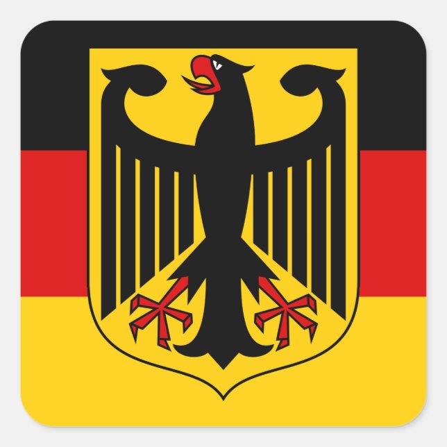 deutsches Emblem Quadratischer Aufkleber (Vorderseite)