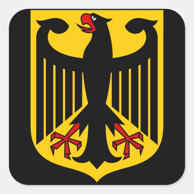 deutsches Emblem Quadratischer Aufkleber (Vorderseite)
