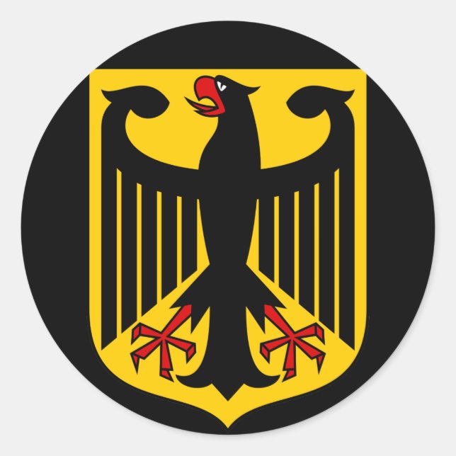 deutsches Emblem Runder Aufkleber (Vorderseite)