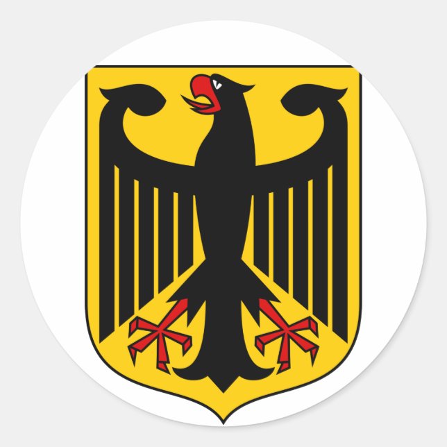 deutsches Emblem Runder Aufkleber (Vorderseite)
