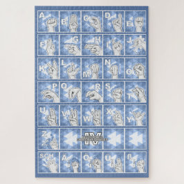 Deutsches Fingeralphabet 4 - blau /