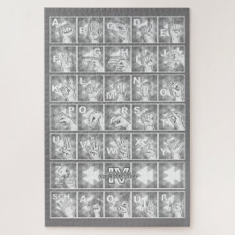 Deutsches Fingeralphabet 4 - grau /