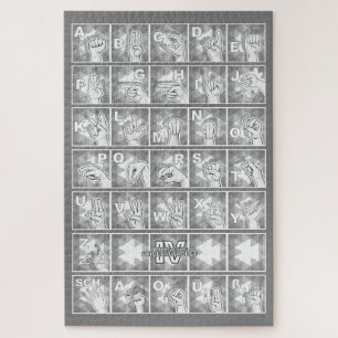 Deutsches Fingeralphabet 4 - grau /