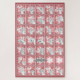 Deutsches Fingeralphabet 4 - rot /