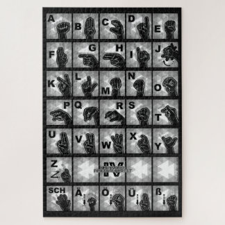 Deutsches Fingeralphabet 4 - schwarz /