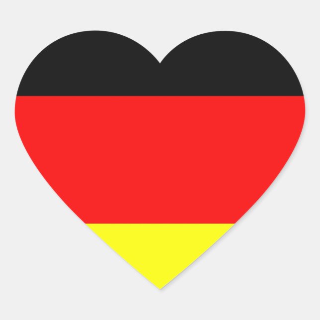 Deutsches Flaggenherz Herz-Aufkleber (Vorderseite)