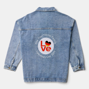 Deutsches Flaggenherz in roter LIEBE Jeansjacke