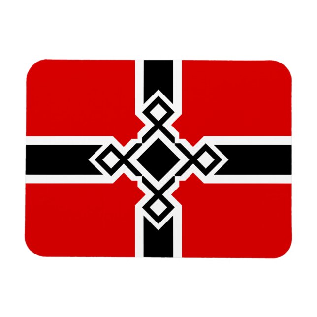Deutsches Flaggenmagnet - Runenkreuz Magnet (Horizontal)