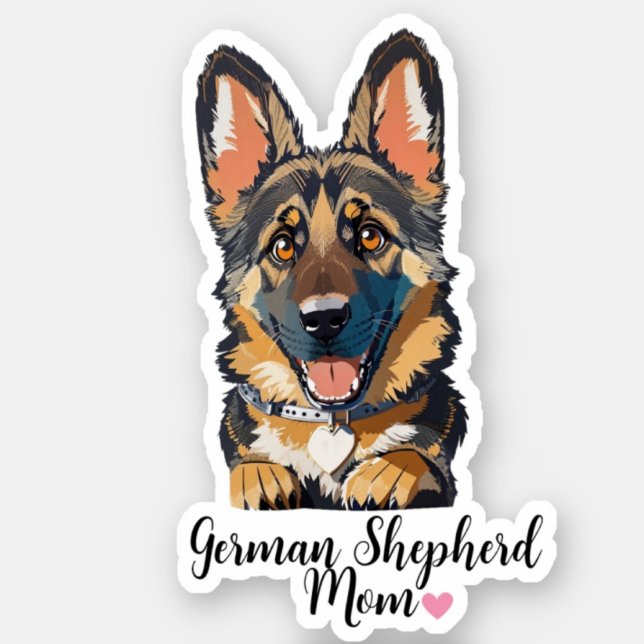 Deutsches Herz der Mama Shepherd Aufkleber (Von Creator hochgeladen)