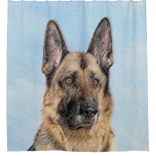 Deutsches Hirtengemälde - Niedliche Original Hund Duschvorhang