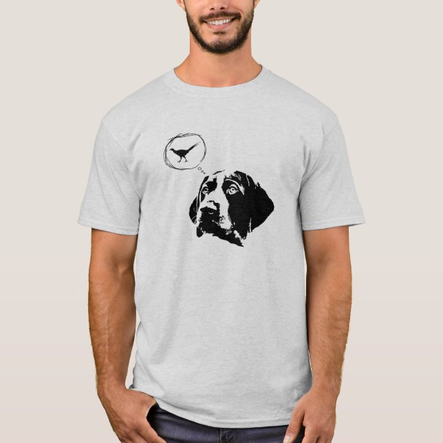 Deutsches kurzhaariger Zeiger-"Vögel für Gehirne" T-Shirt (Vorderseite)